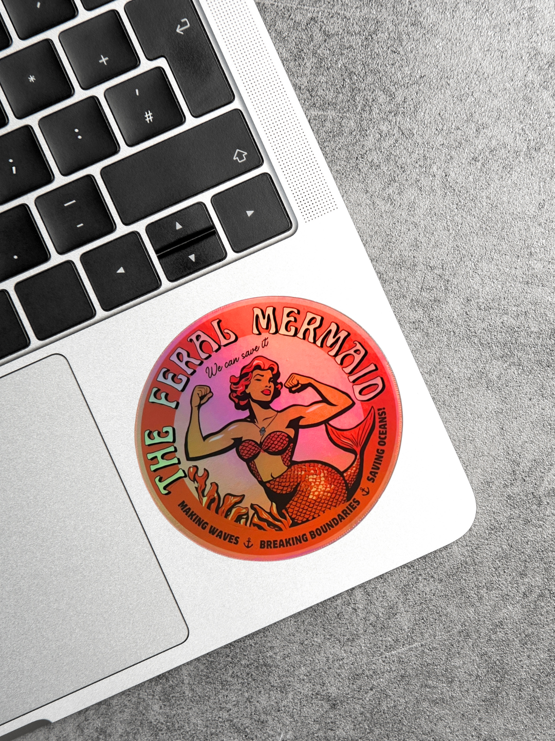 The Feral Mermaid Holographic Sticker